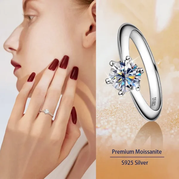 Moissanite Solitaire Diamond Ring